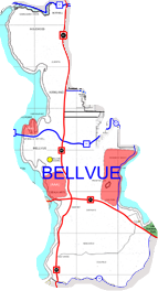 Map of Bellevue